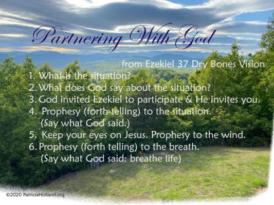 Partnering with God prayer card from Ezekiel 37 Ezekiel's Dry Bones Vision