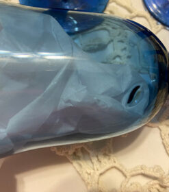 Cobalt Blue Hand Blown Long Stemmed Glasses Used