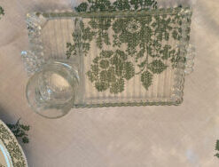 Hazel Atlas Vintage 1940s Ball Ribbed snack plates & cups