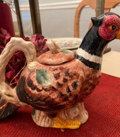 Pheasant lidded pitcher