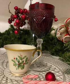 Lenox Holiday Cup bone with holy leaves