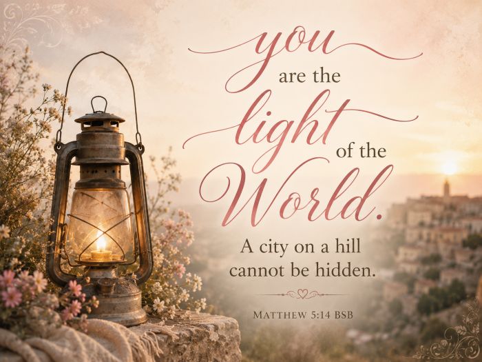matthew 5:14 You are the light of the world shine for Jesus
